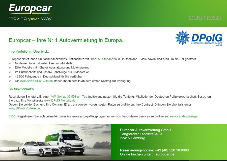 Europcar Partner Der Dpolg Dpolg Sachsen